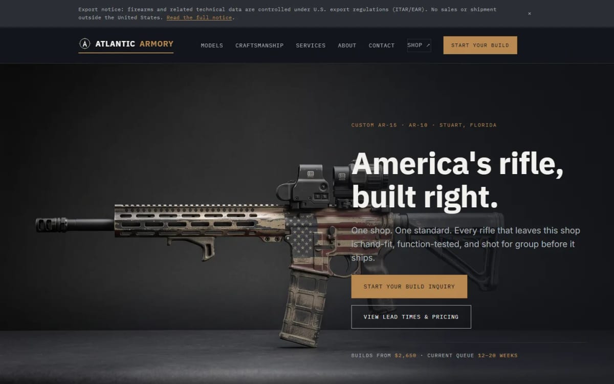Atlantic Armory, a custom firearms concept by Dialed In Digital.