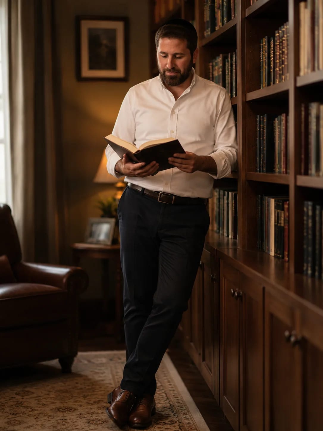 Eli Zians in his study, a real photograph from the EZ Coaching build.