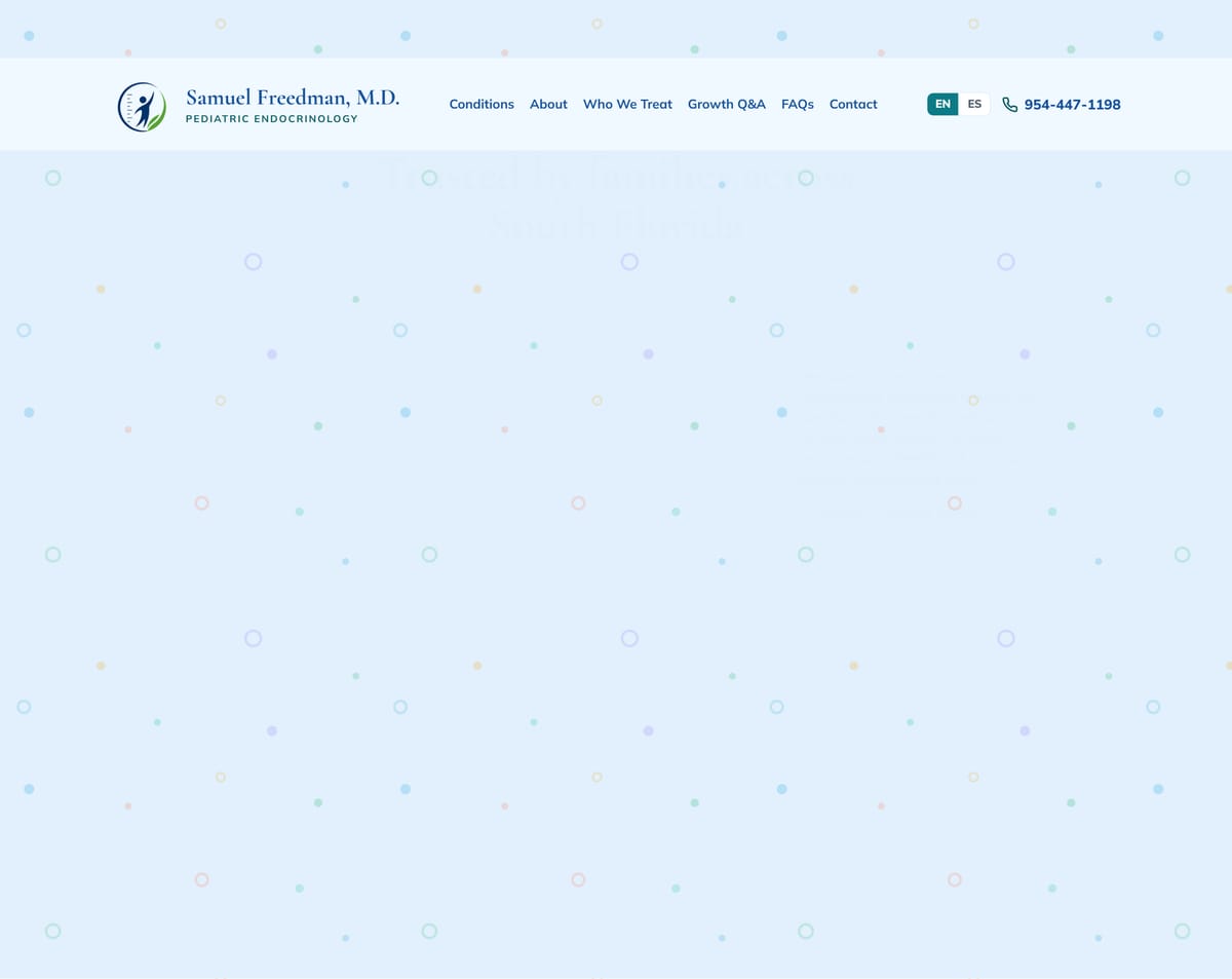 Search-and-schema surface on the live Endocrine Center build.